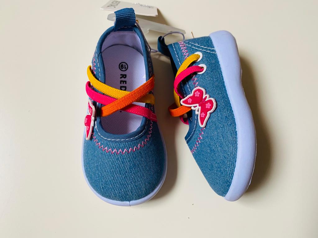 Baby Girls Canvas Shoe With Bow - Denim